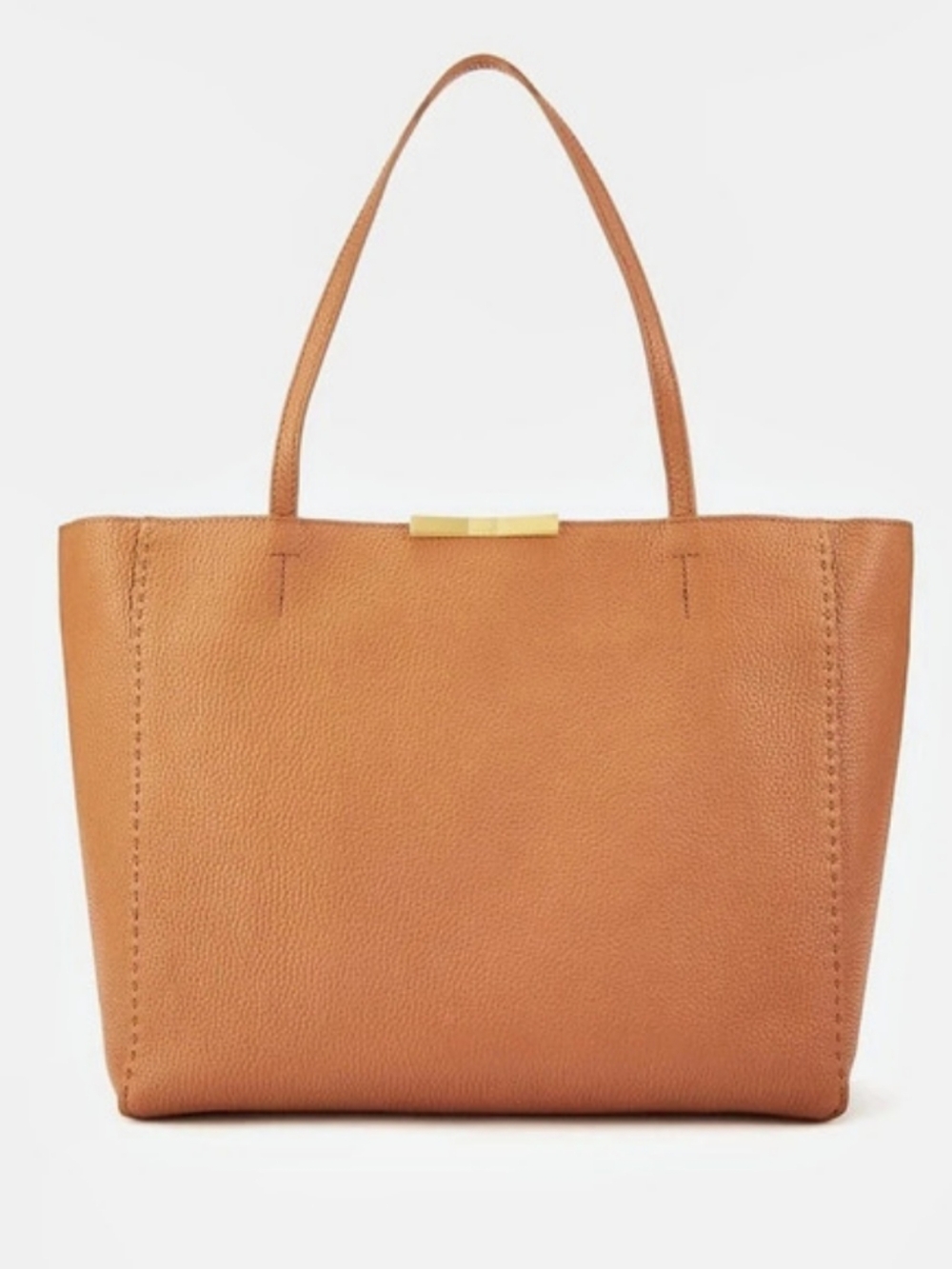Ted Baker Clarkia Soft Grain Shopper Tote Bag with Pouch Brown NWT